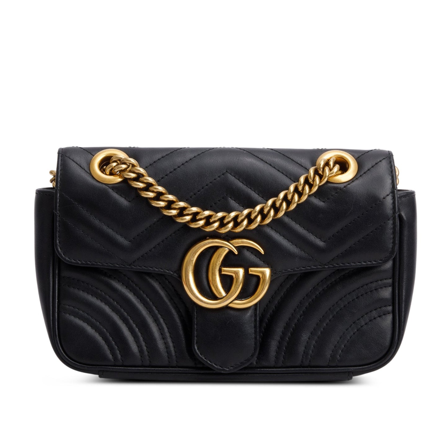 Gucci Black GG Marmont Matelasse Small Shoulder Bag