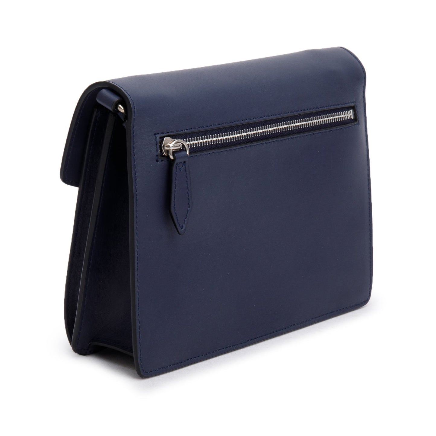 Burberry Navy Leather Perforated Macken Crossbody Bag