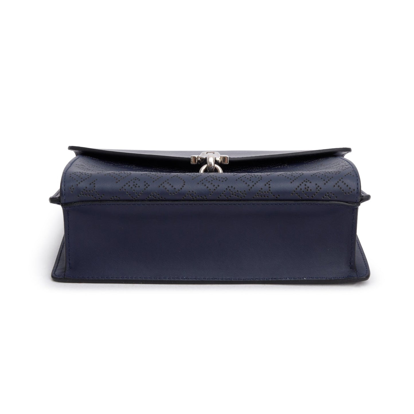 Burberry Navy Leather Perforated Macken Crossbody Bag