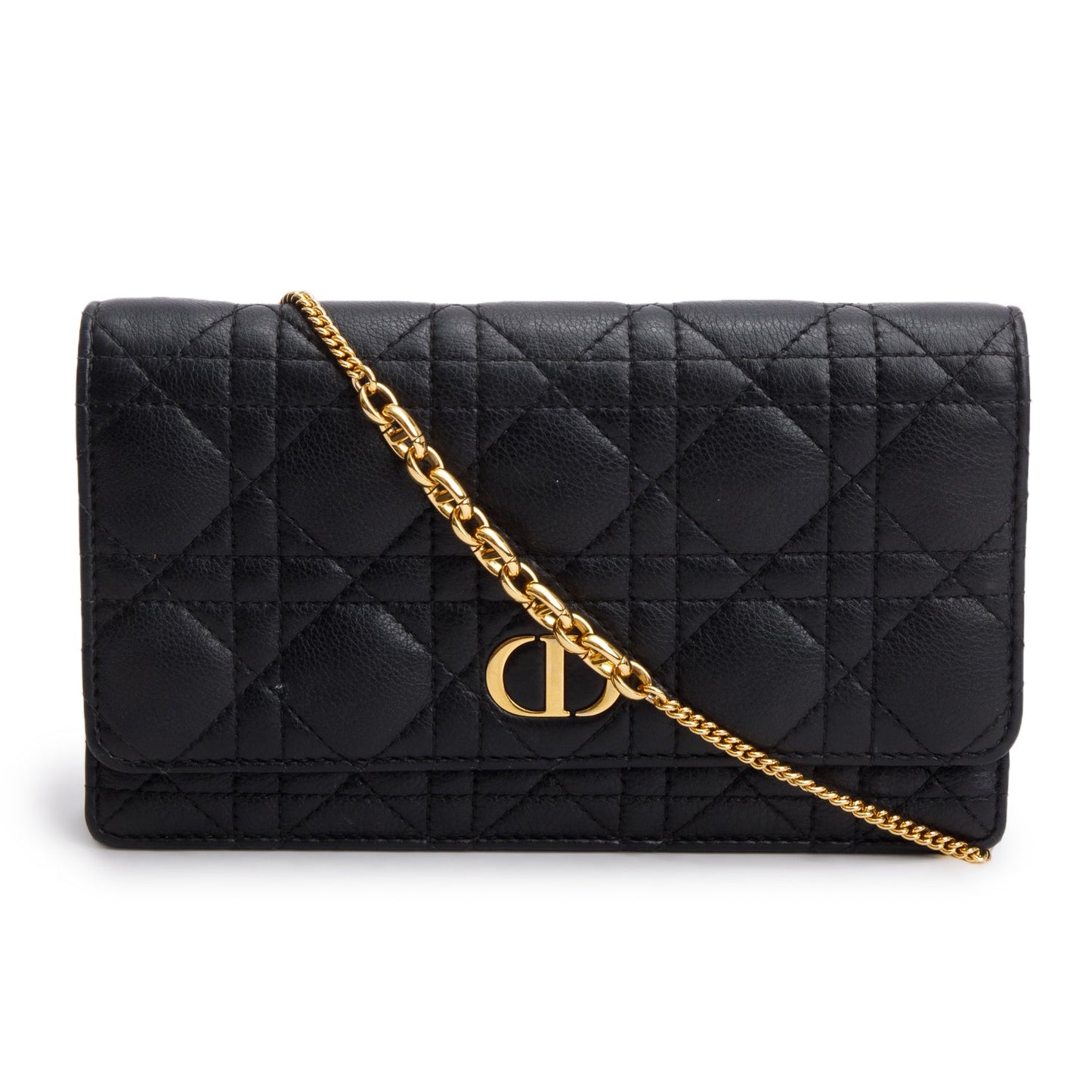 Christian Dior 2022 Black Supple Calfskin Caro Pouch