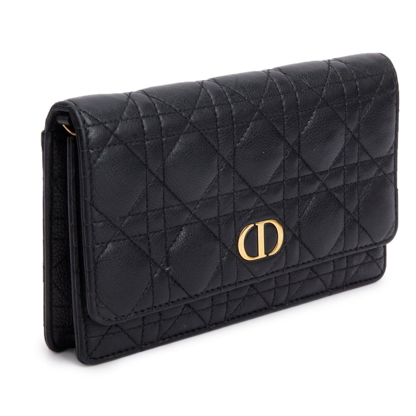 Christian Dior 2022 Black Supple Calfskin Caro Pouch