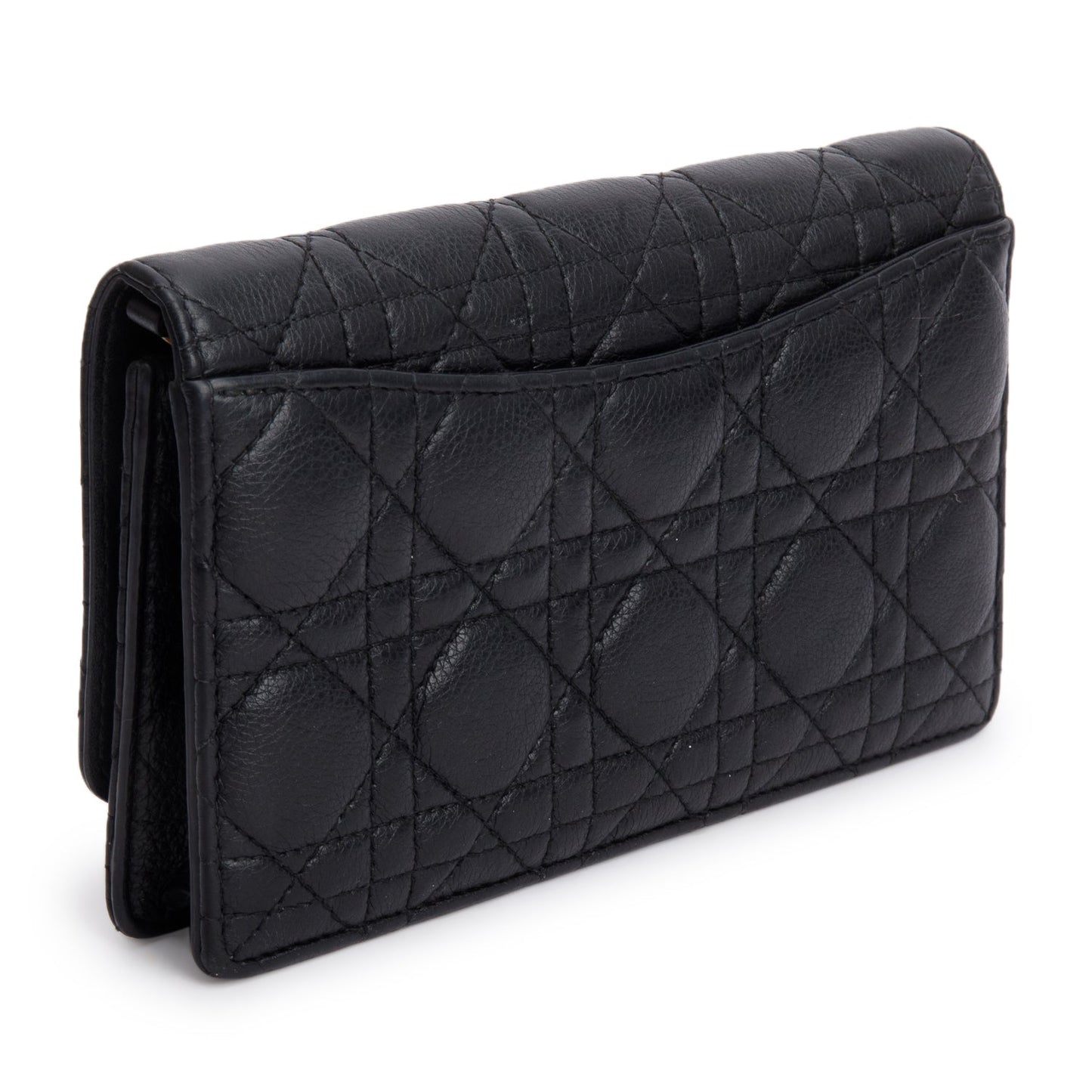 Christian Dior 2022 Black Supple Calfskin Caro Pouch