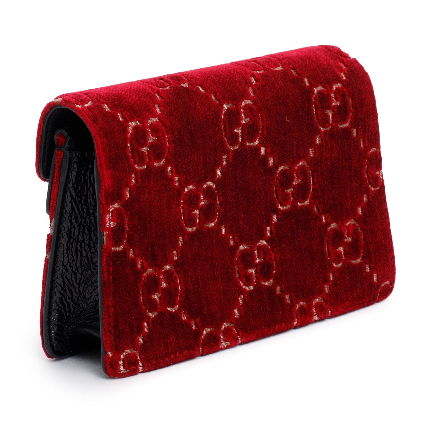 Gucci Red GG Embossed Velvet Dionysus Super Mini Bag