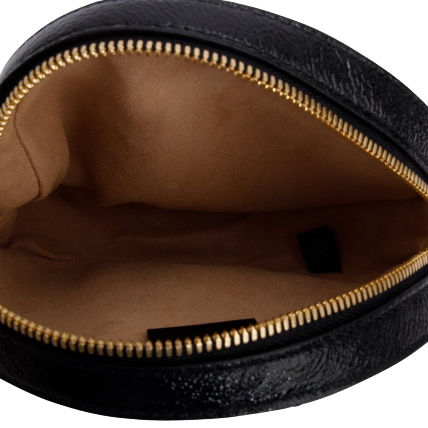 Gucci Black Suede Patent Leather Web Ophidia Mini Round Shoulder Bag