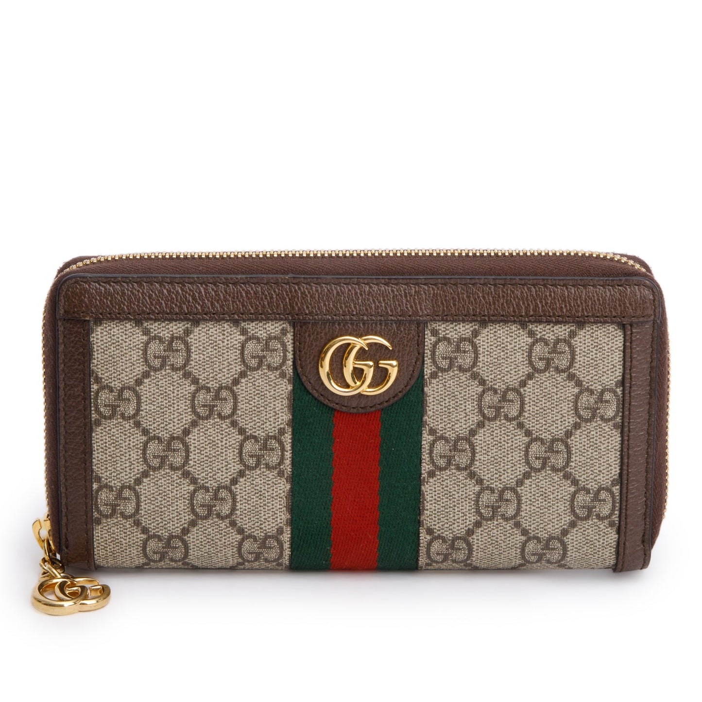 Gucci GG Supreme Web Ophidia Zip Around Wallet