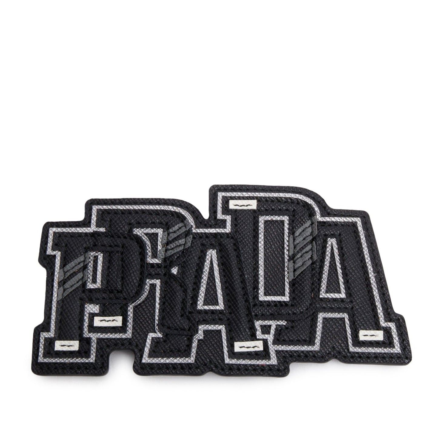 Prada Black Saffiano Leather Logo Trick Con Velcro Patch