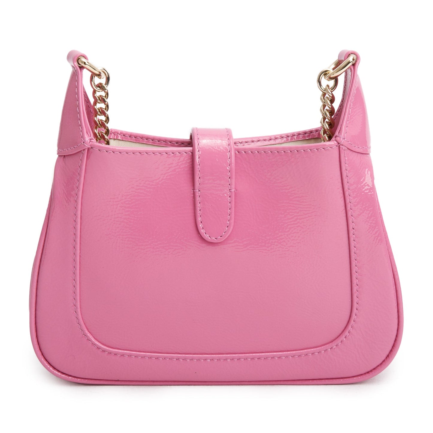 Gucci Pink Crinkled Patent Leather Mini Jackie Notte Bag