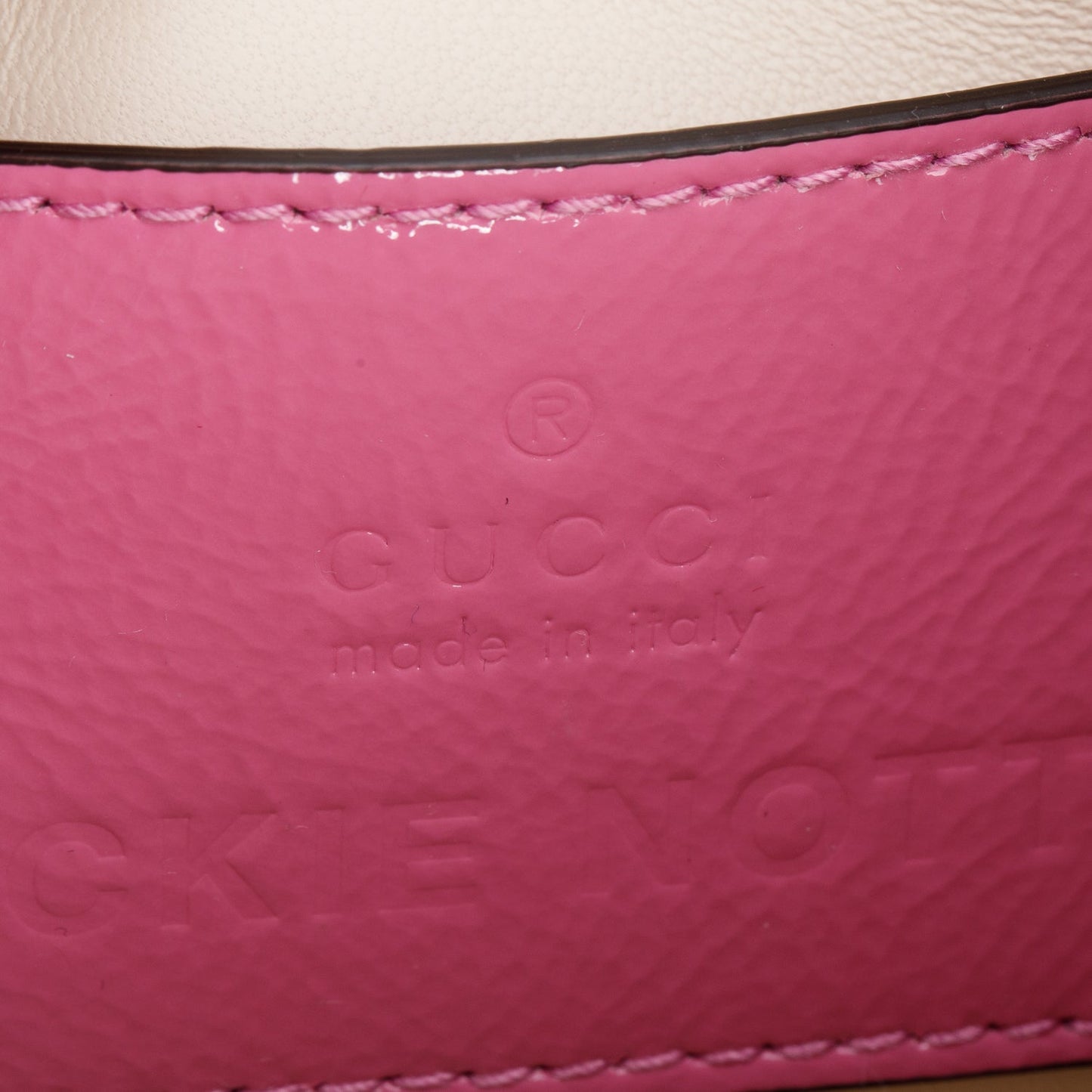 Gucci Pink Crinkled Patent Leather Mini Jackie Notte Bag