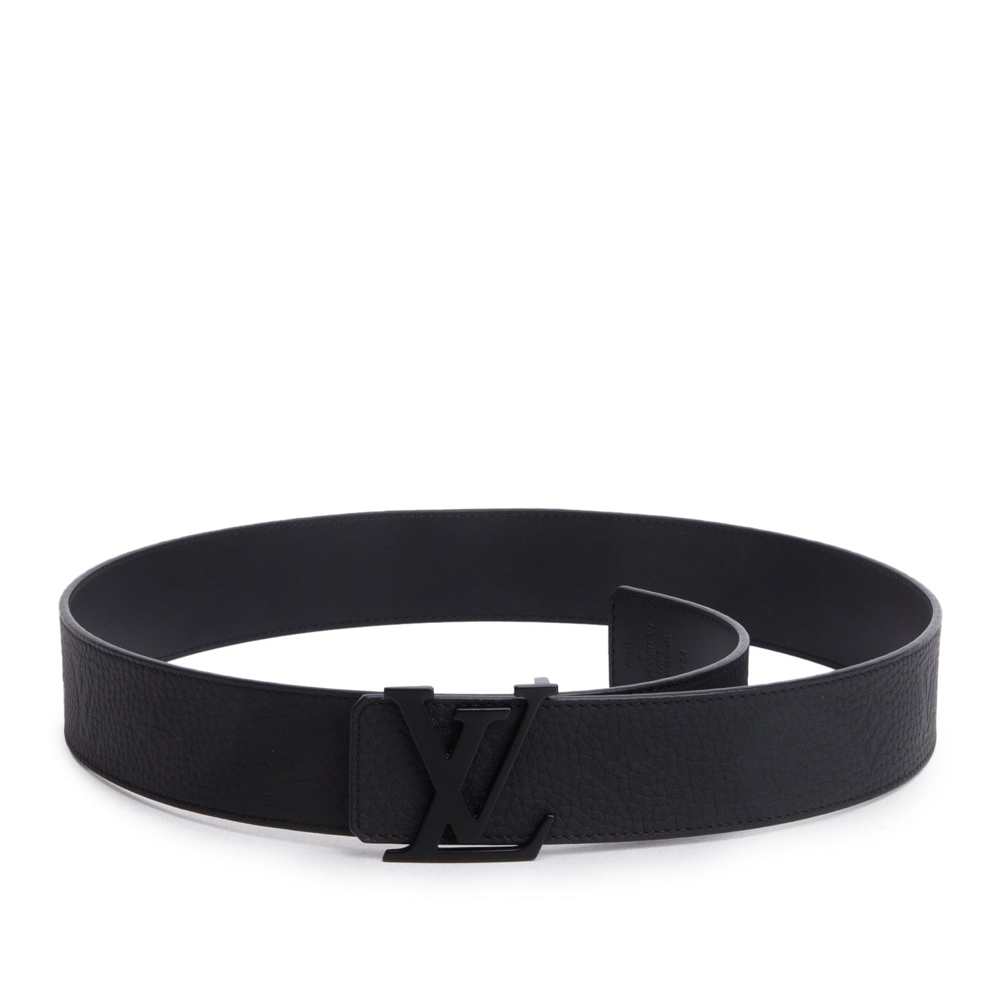 Louis Vuitton Black Monochrome LV Taurillon Reversible Belt 85 34