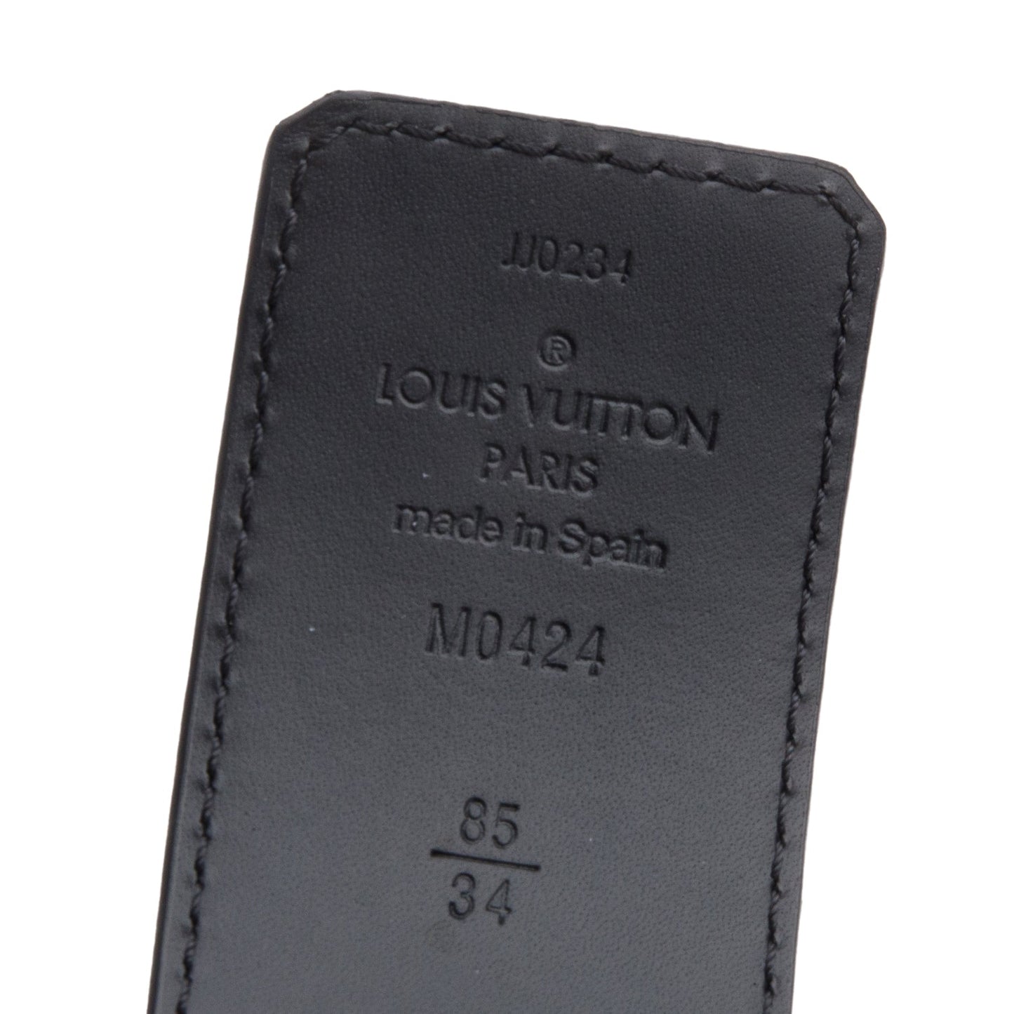 Louis Vuitton Black Monochrome LV Taurillon Reversible Belt 85 34