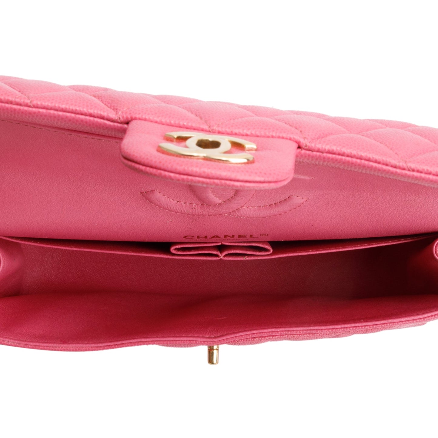 Chanel Pink Caviar Quilted Medium Double Flap Bag