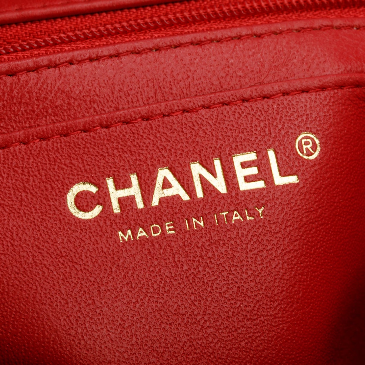 Chanel Red Lambskin Quilted Mini Top Handle Rectangular Flap