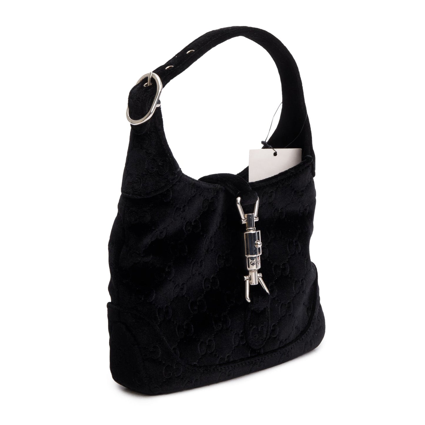 Gucci Black Velvet GG Monogram Small Jackie 1961