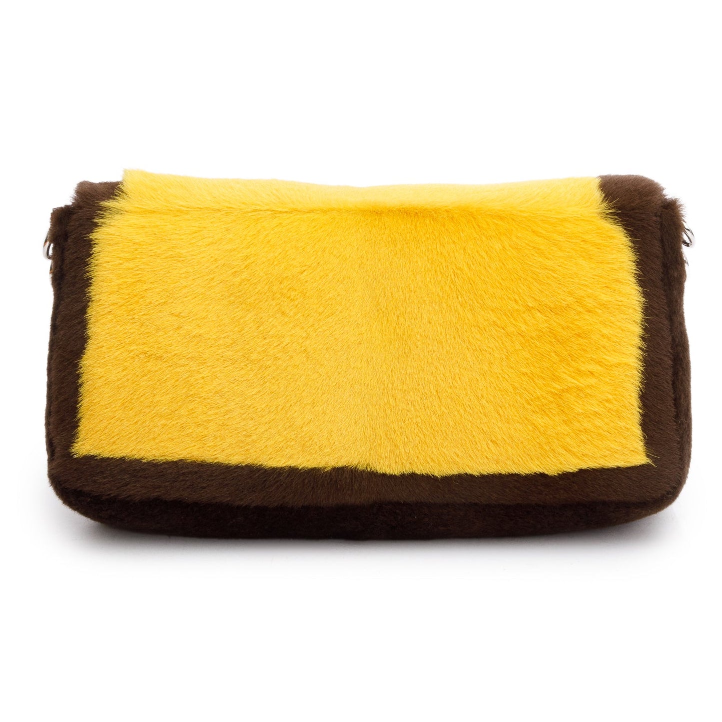Fendi 2022 Yellow Brown Pony Hair Karung Baguette