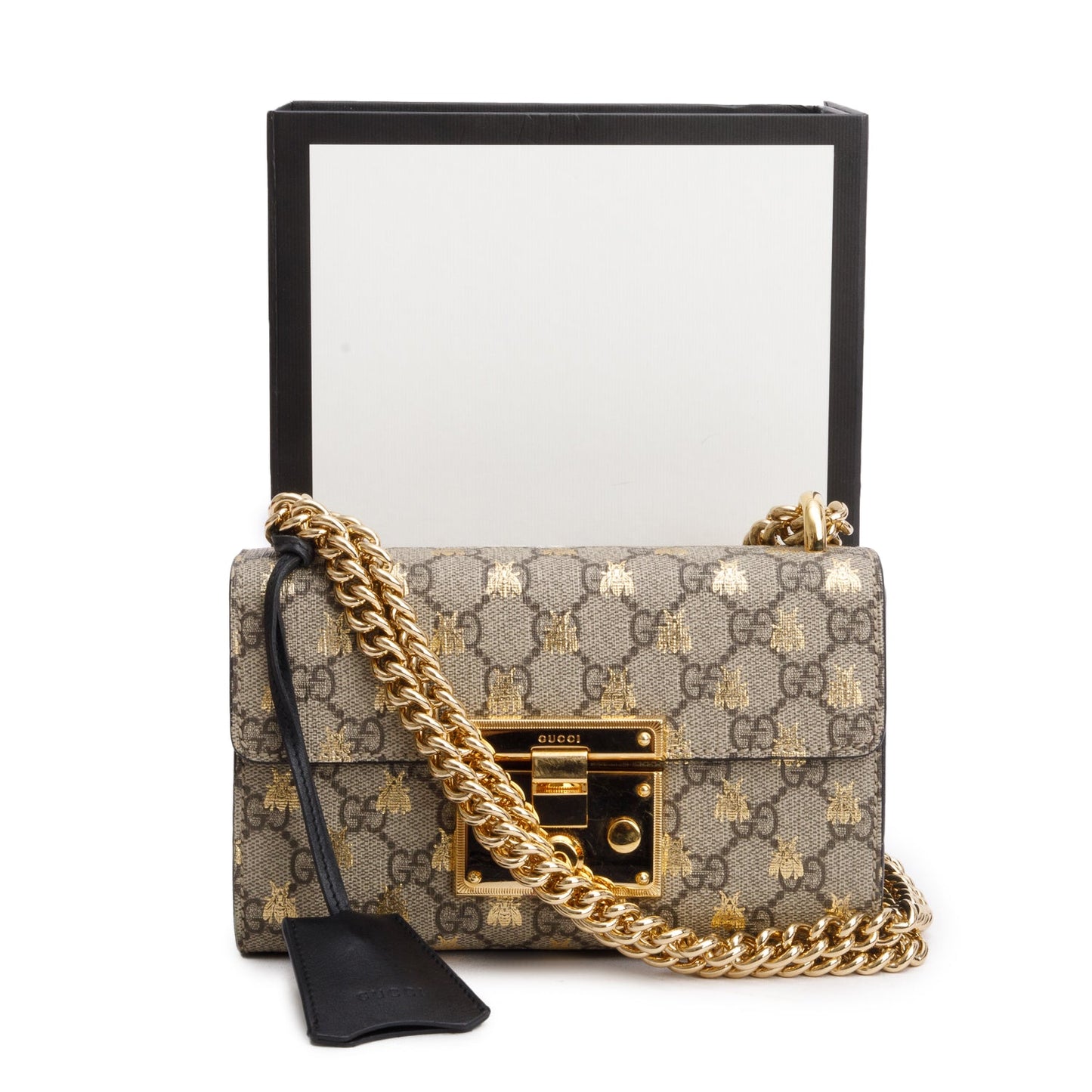 Gucci GG Supreme Monogram Bees Small Padlock Bag