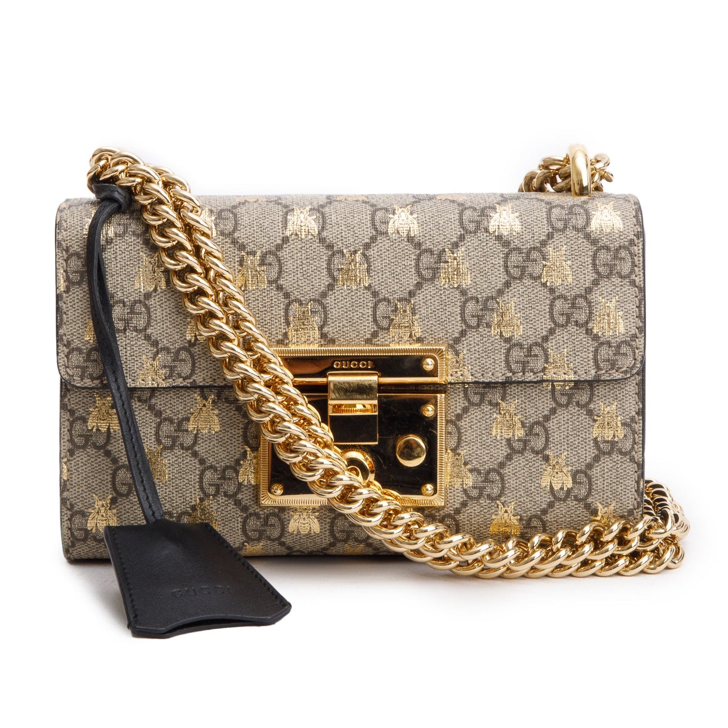 Gucci GG Supreme Monogram Bees Small Padlock Bag