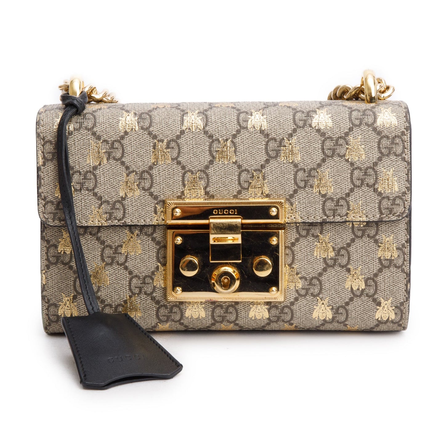 Gucci GG Supreme Monogram Bees Small Padlock Bag