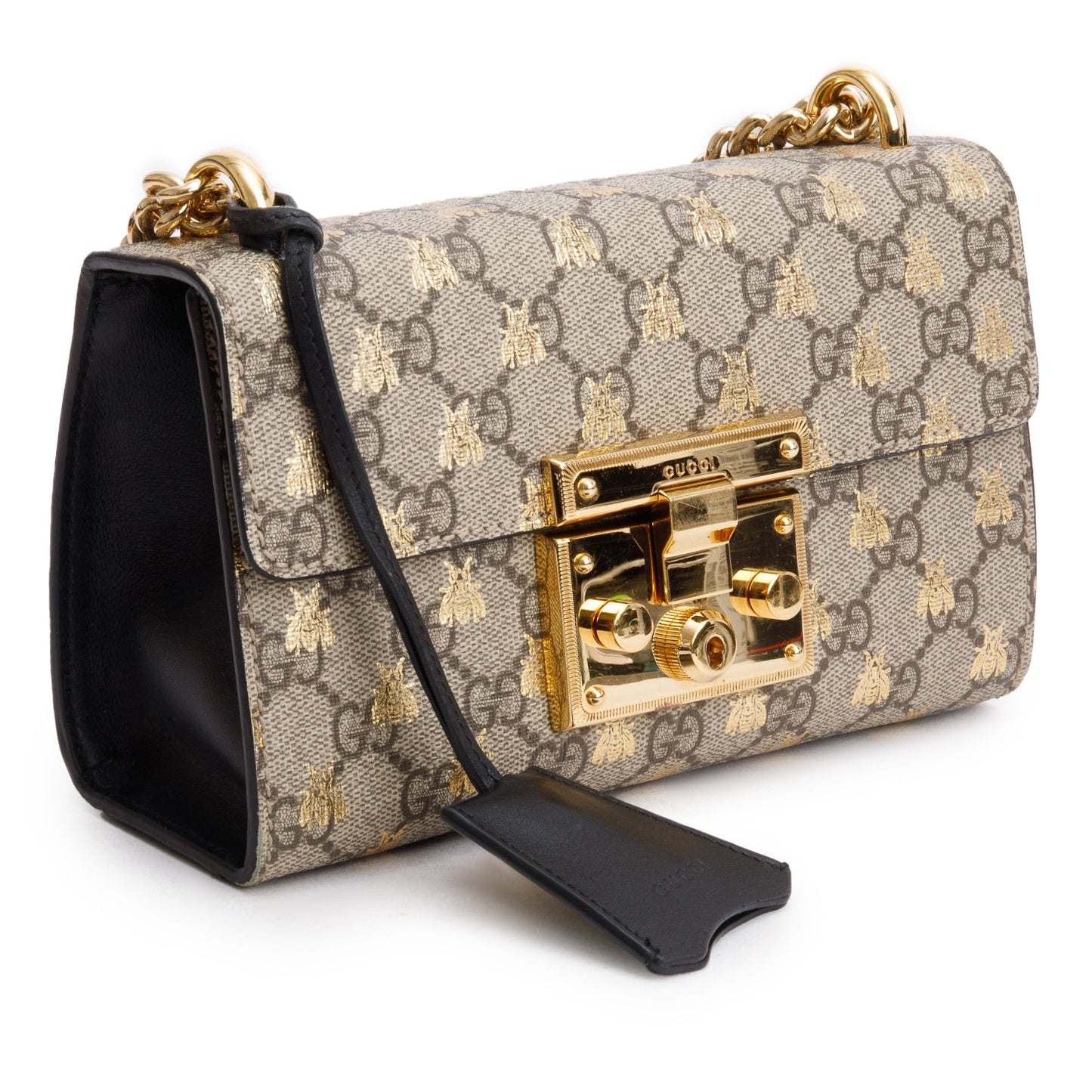 Gucci GG Supreme Monogram Bees Small Padlock Bag