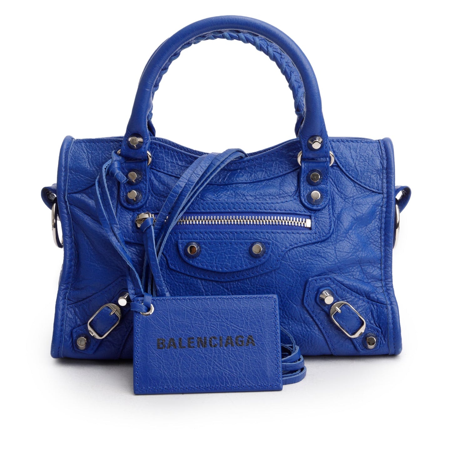 Balenciaga Blue Agneau Leather Classic Mini City Bag