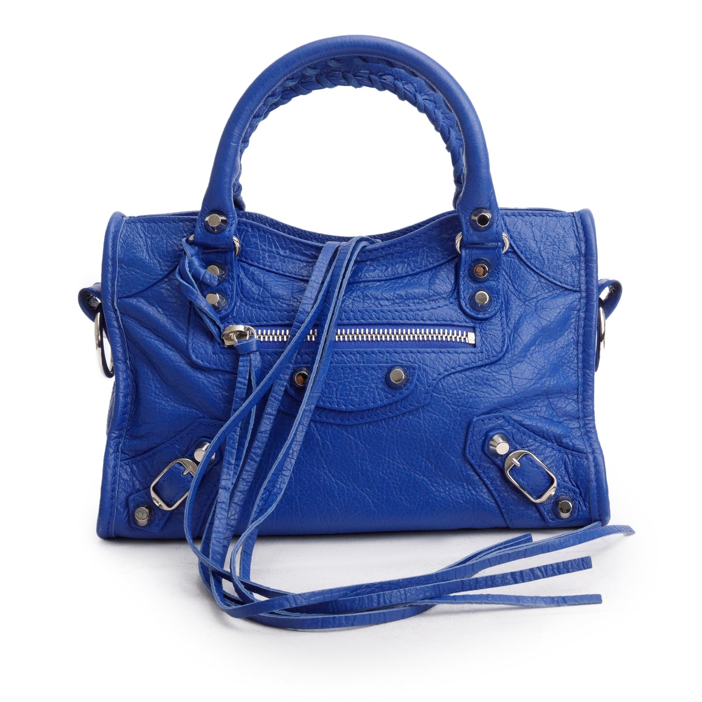 Balenciaga Blue Agneau Leather Classic Mini City Bag