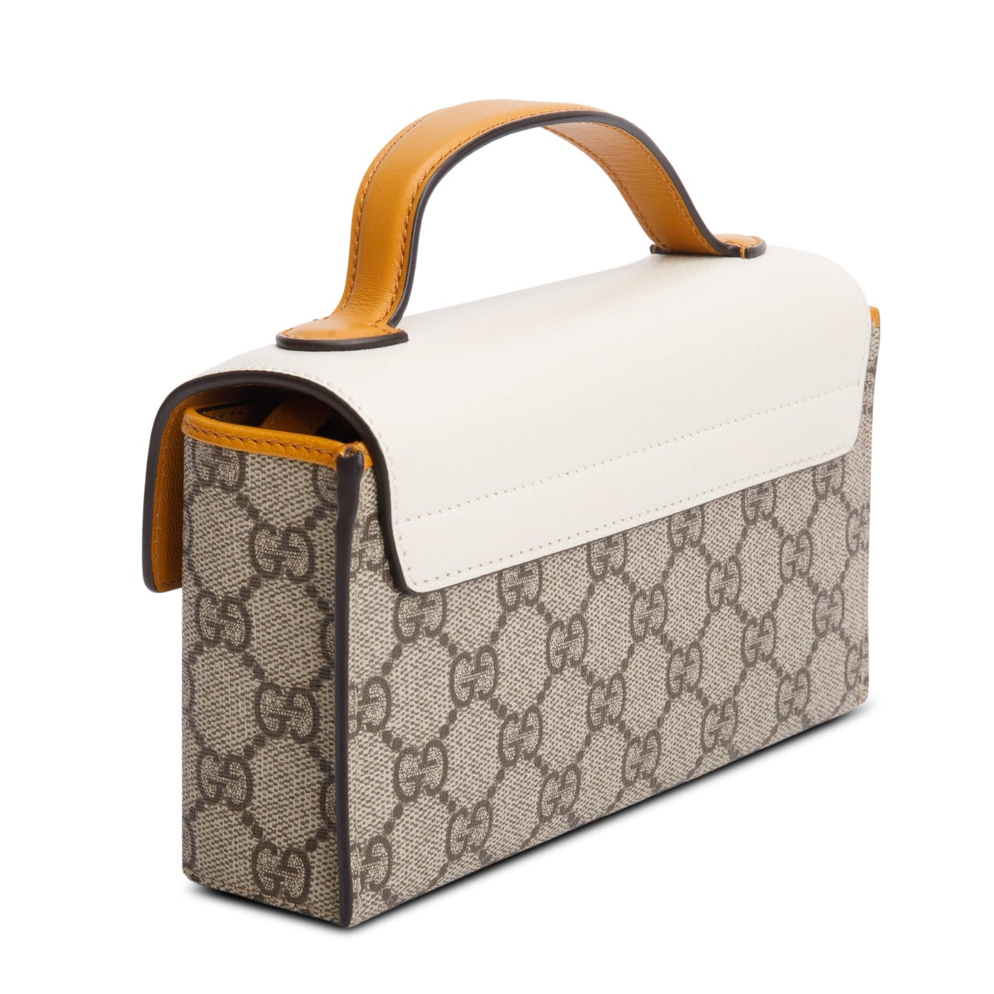 Gucci 2022 GG Supreme Monogram Calfskin Mini Padlock Top Handle Bag