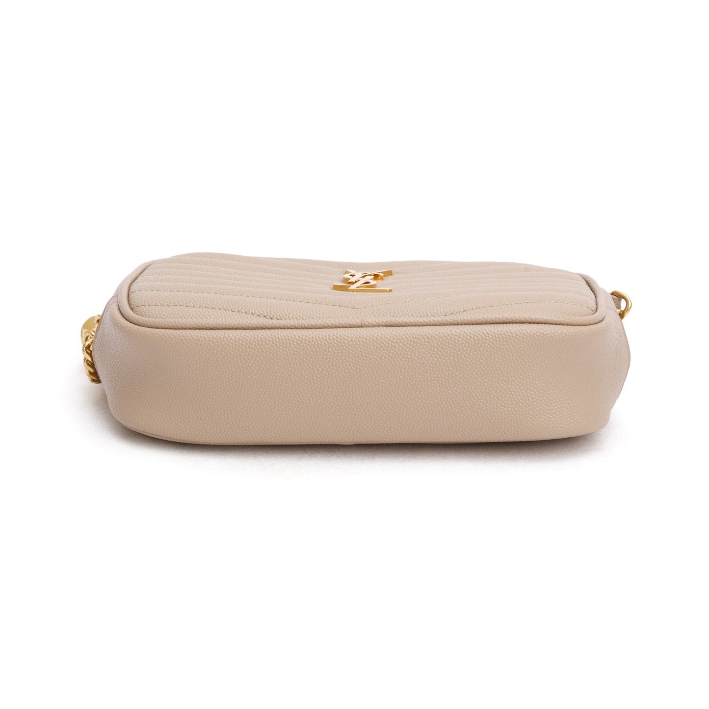 Saint Laurent 2022 Beige Grain de Poudre Matelasse Mini Lou Camera Bag