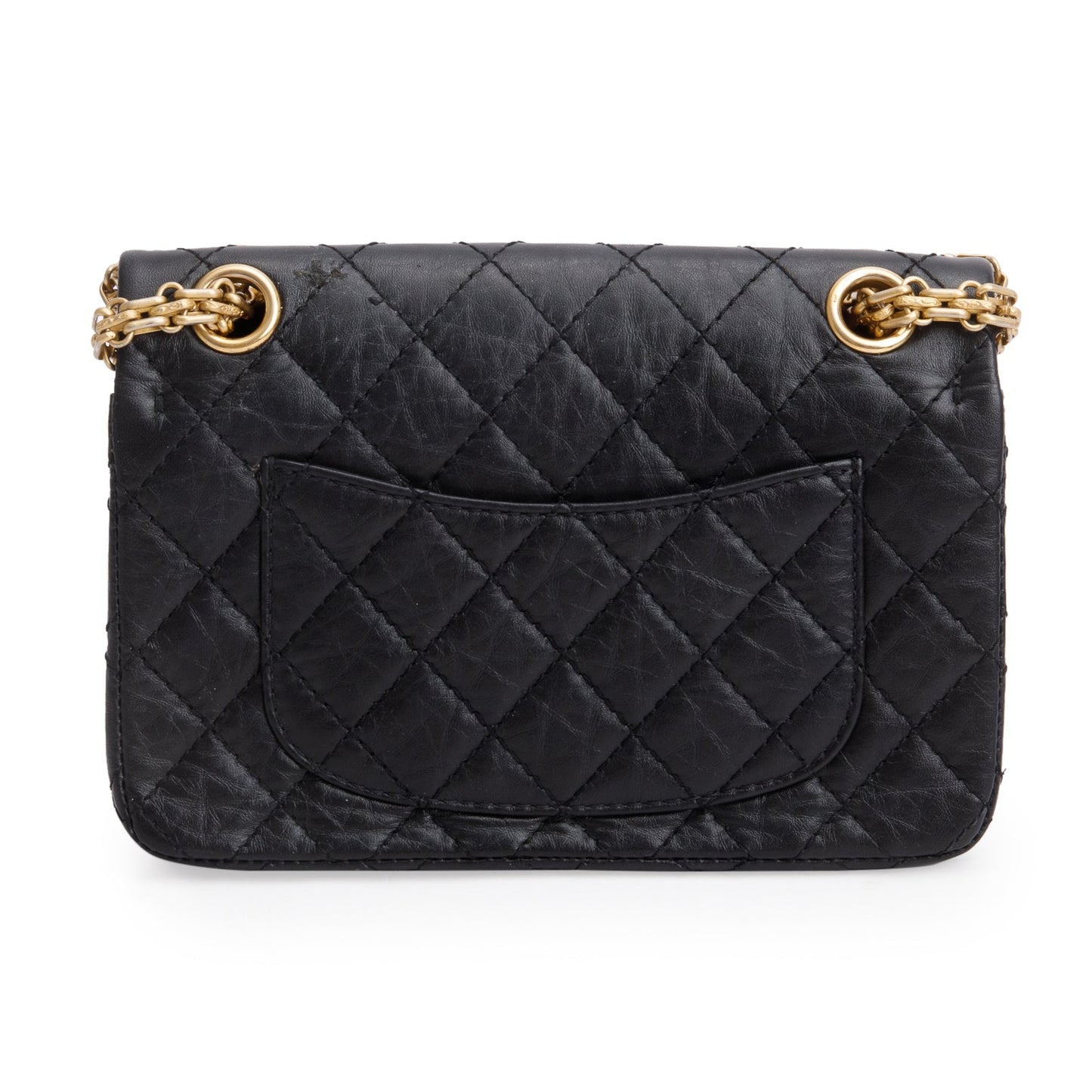 Chanel Black Quilted Aged Calfskin Leather Mini 2.55 Reissue Flap Bag