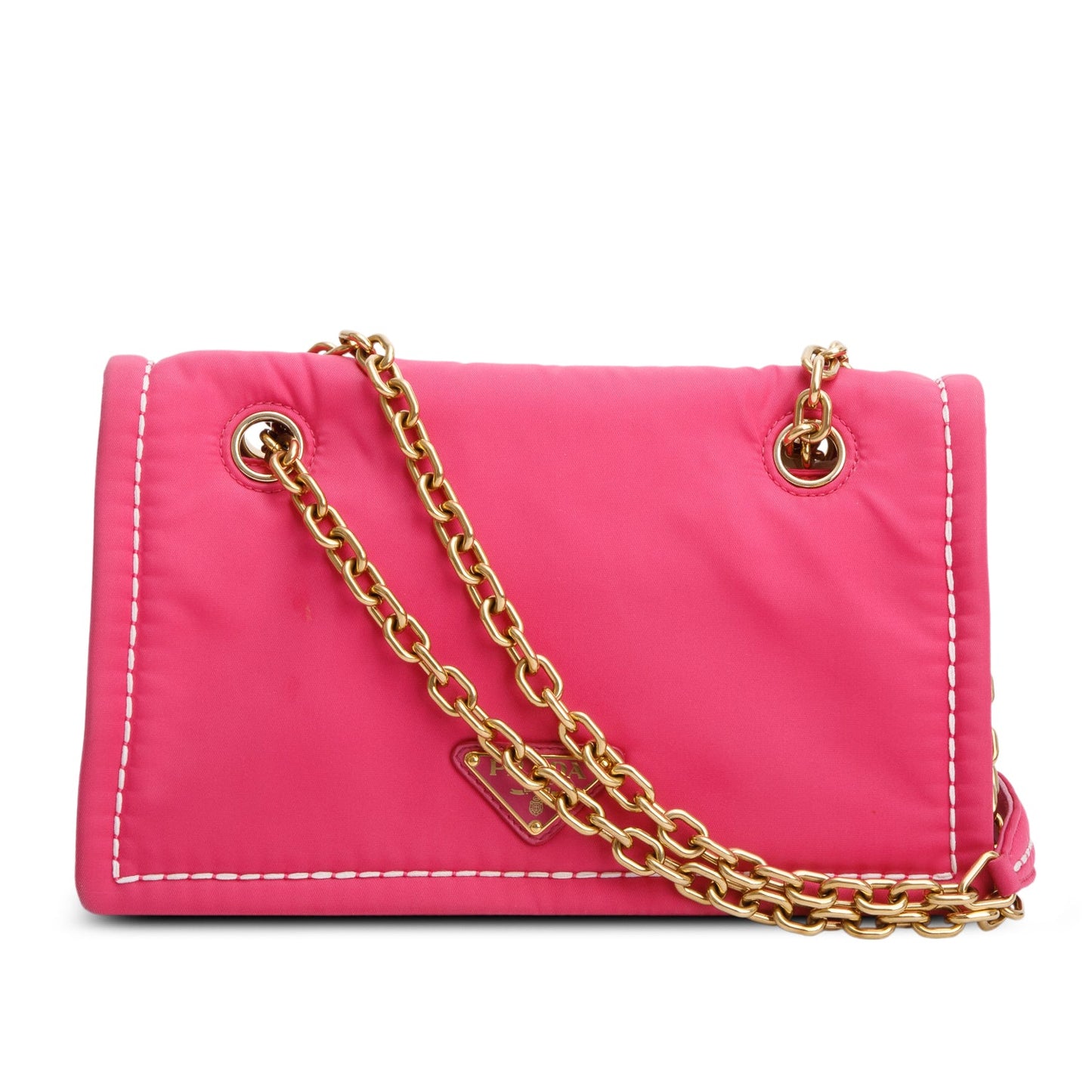 Prada Pink Tessuto Nylon Flap Chain Shoulder Bag