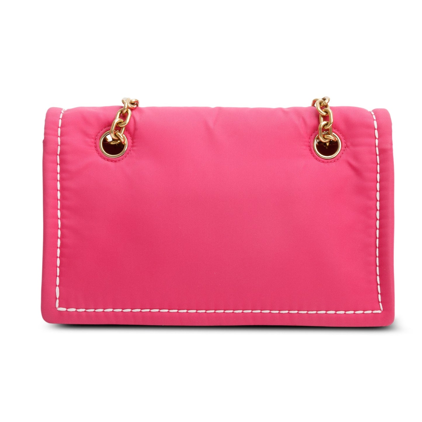 Prada Pink Tessuto Nylon Flap Chain Shoulder Bag