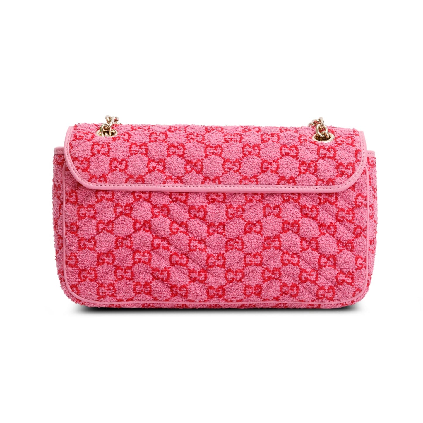 Gucci Pink Monogram Matelasse GG Marmont Boucle Medium Shoulder Bag