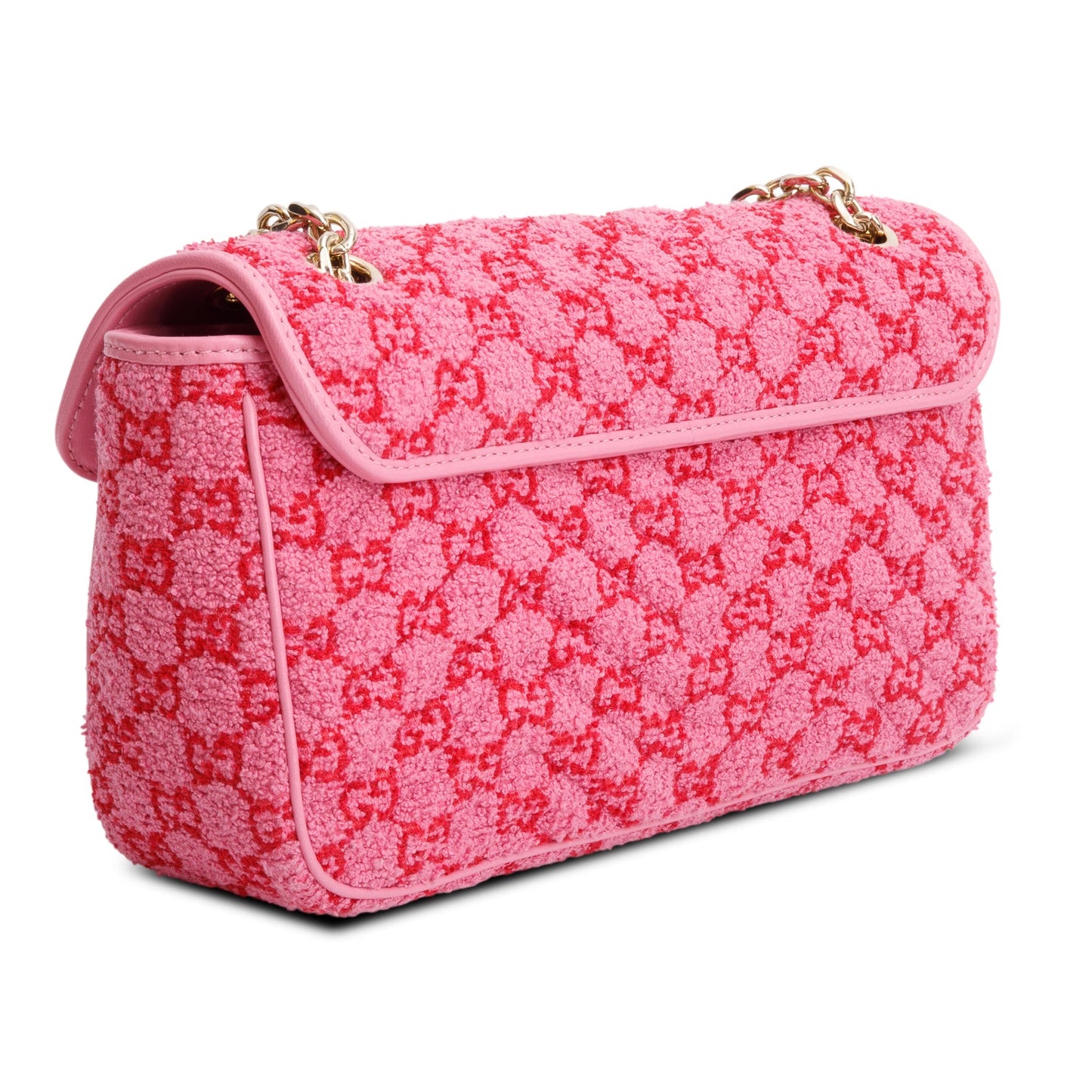 Gucci Pink Monogram Matelasse GG Marmont Boucle Medium Shoulder Bag