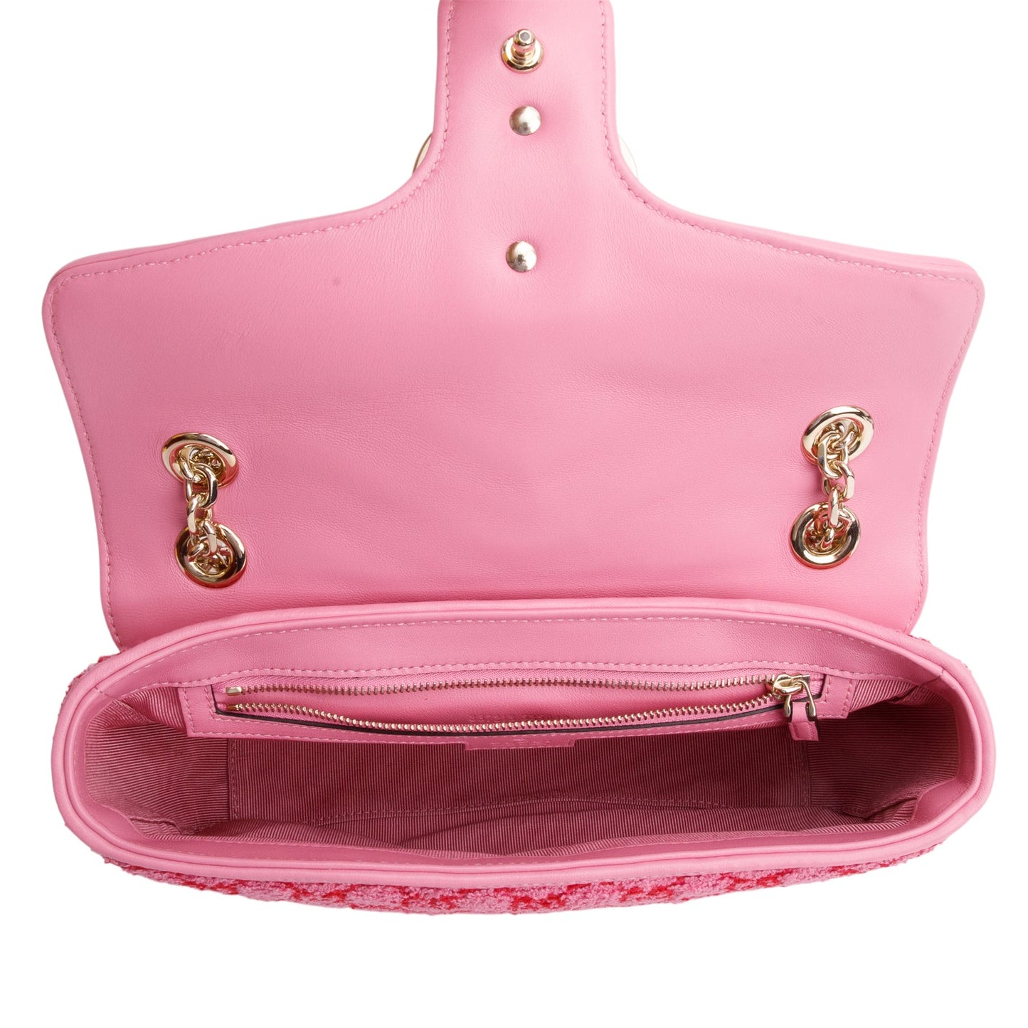 Gucci Pink Monogram Matelasse GG Marmont Boucle Medium Shoulder Bag