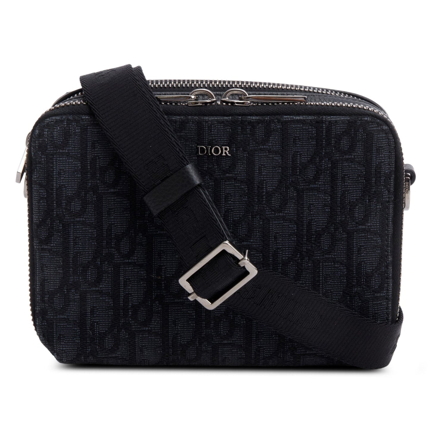 Christian Dior 2020 Black Oblique Jacquard Zipped Pouch