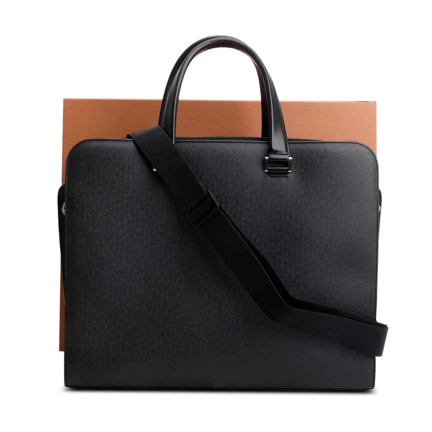 Louis Vuitton Black Taiga Leather Nevski Briefcase Ardoise