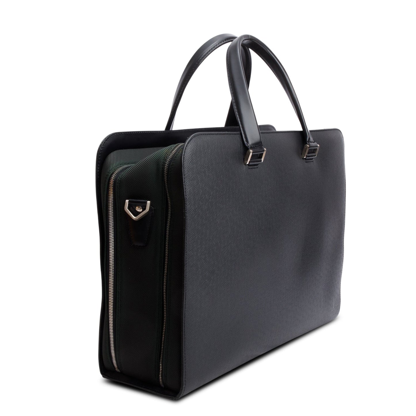 Louis Vuitton Black Taiga Leather Nevski Briefcase Ardoise