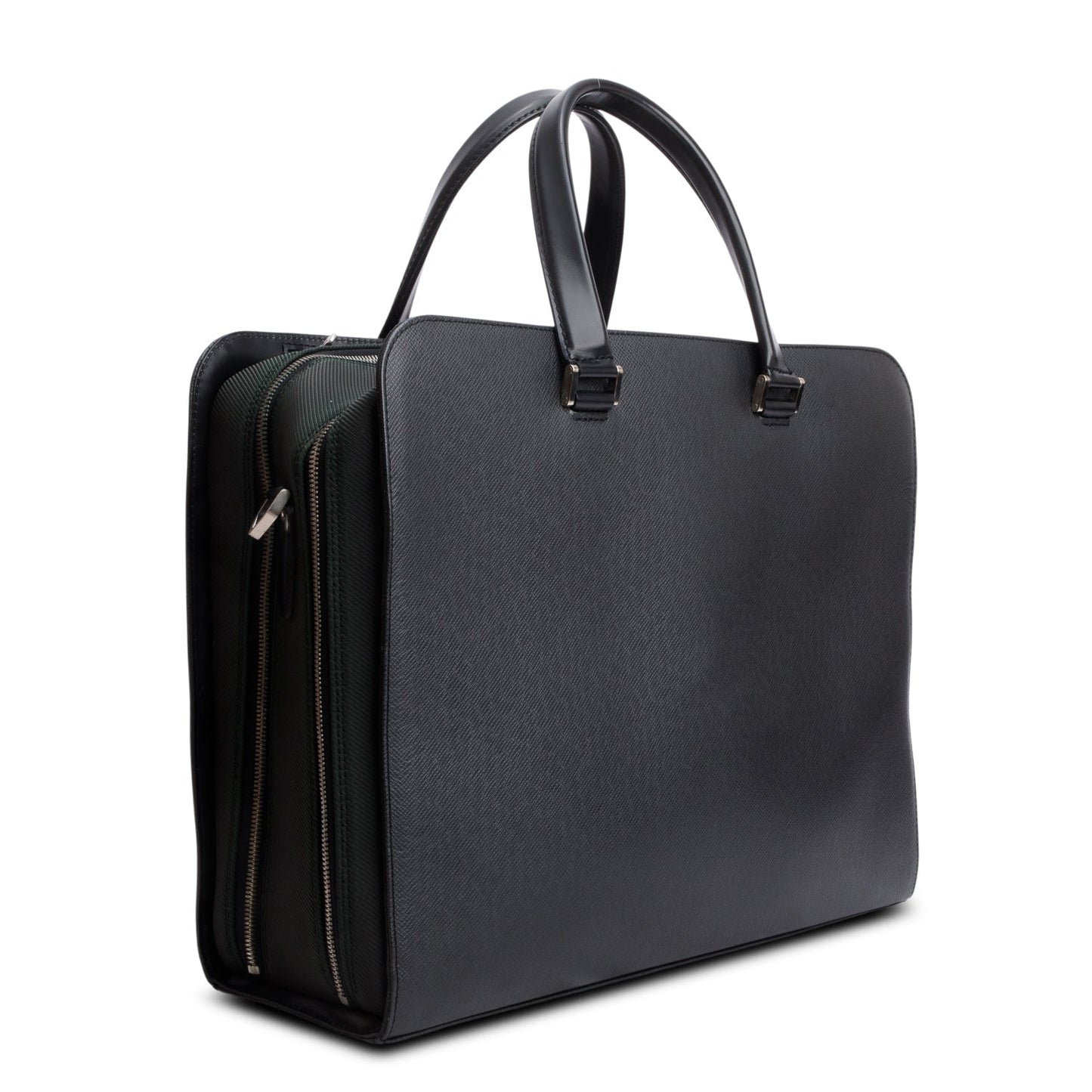Louis Vuitton Black Taiga Leather Nevski Briefcase Ardoise
