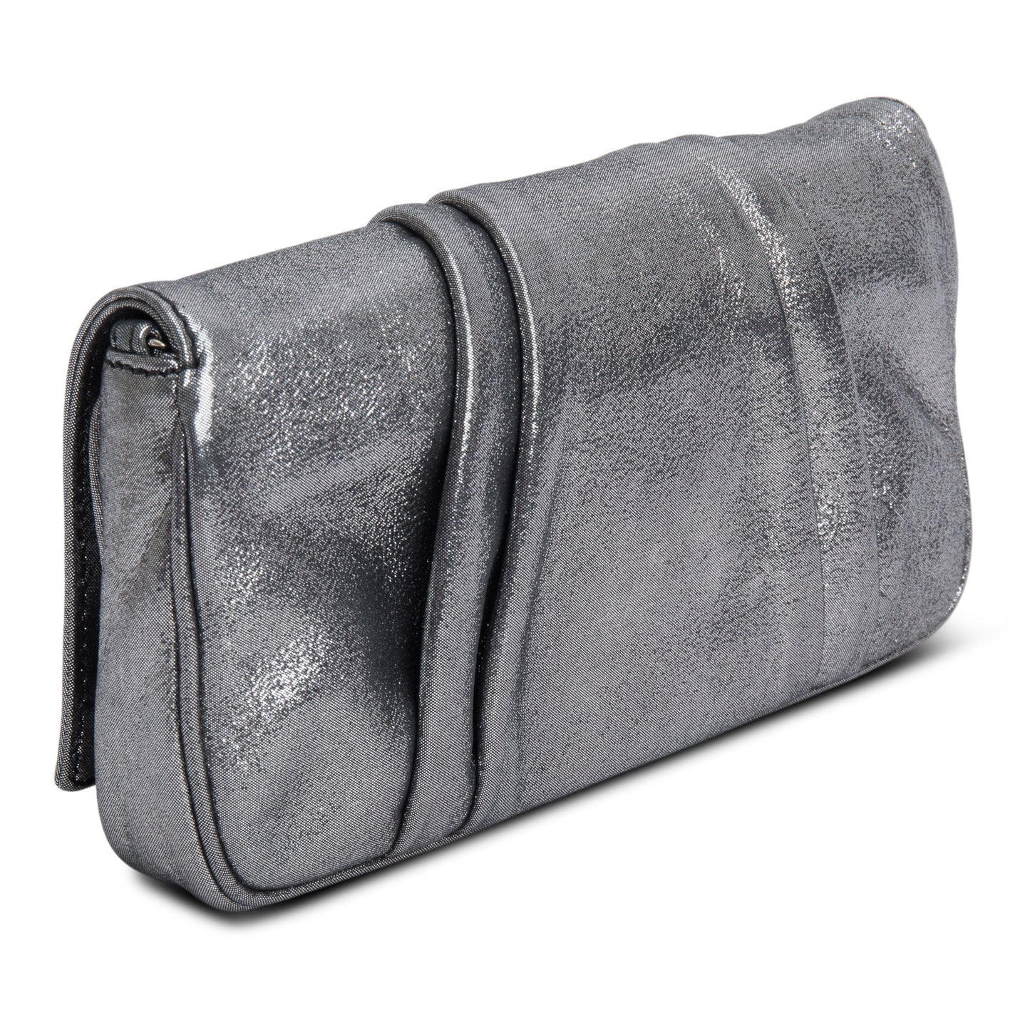 Fendi Metallic Silver Calfskin Mia Pochette Chain Bag