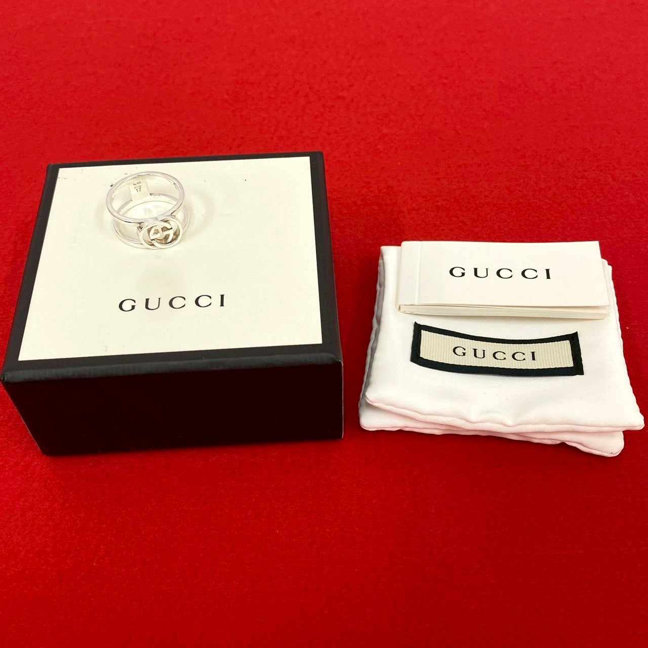 GUCCI Ring Silver925 Silver Interlocking G Open Hand 17