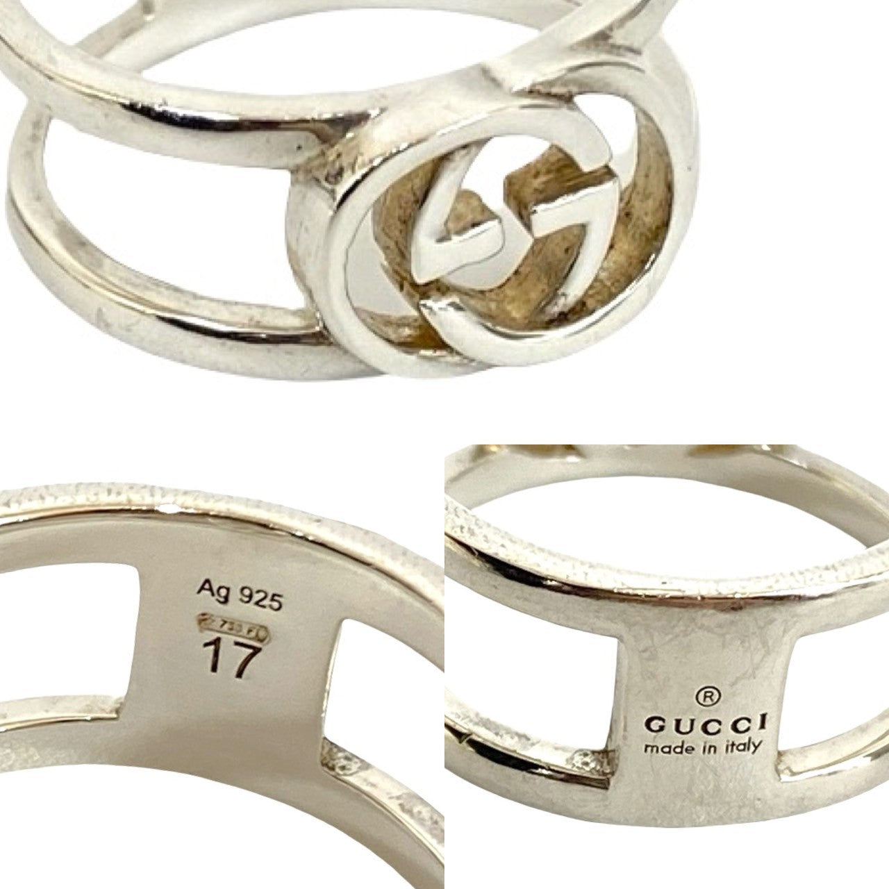 GUCCI Ring Silver925 Silver Interlocking G Open Hand 17