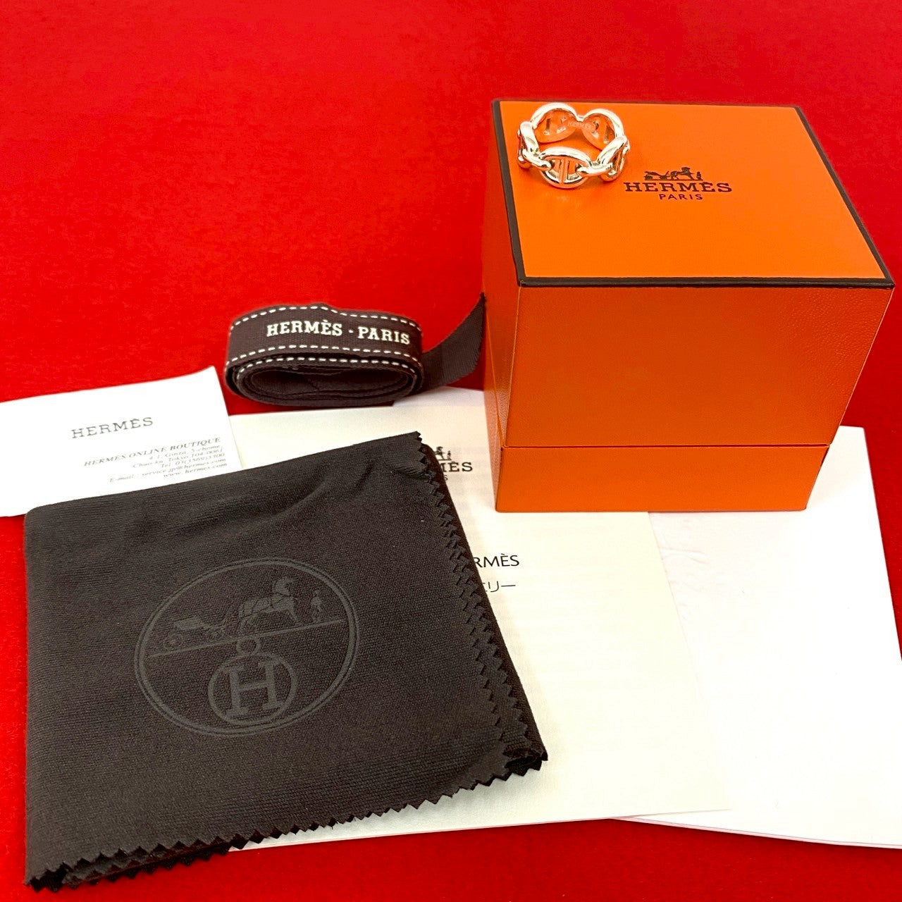 HERMES Ring Silver925 Silver Anchene