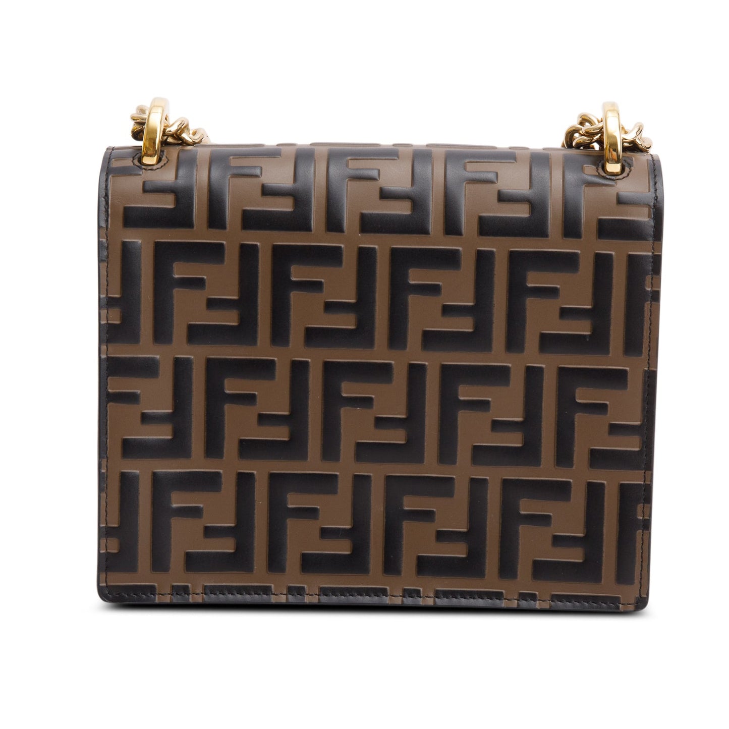 Fendi Vitello Liberty Bi-Color FF 1974 Embossed Small Kan U Shoulder Bag