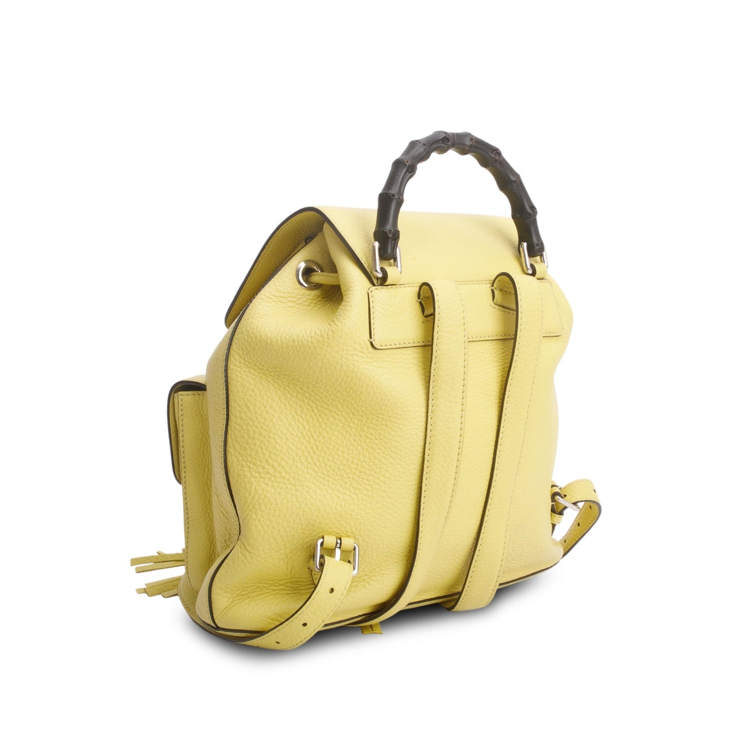 Gucci Green Cellaries Calfskin Medium Bamboo Backpack
