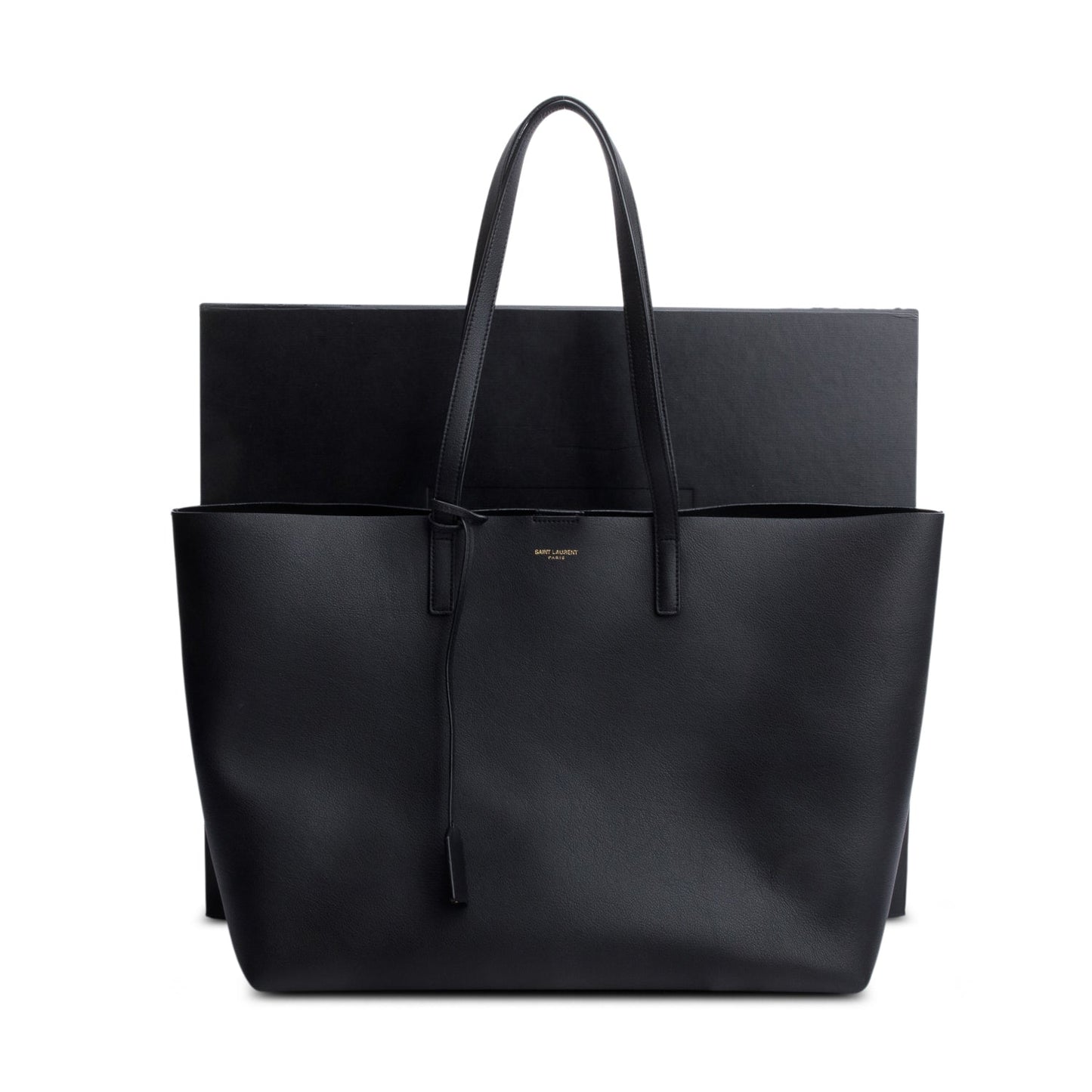 Saint Laurent 2024 Black Leather E/W Shopping Tote