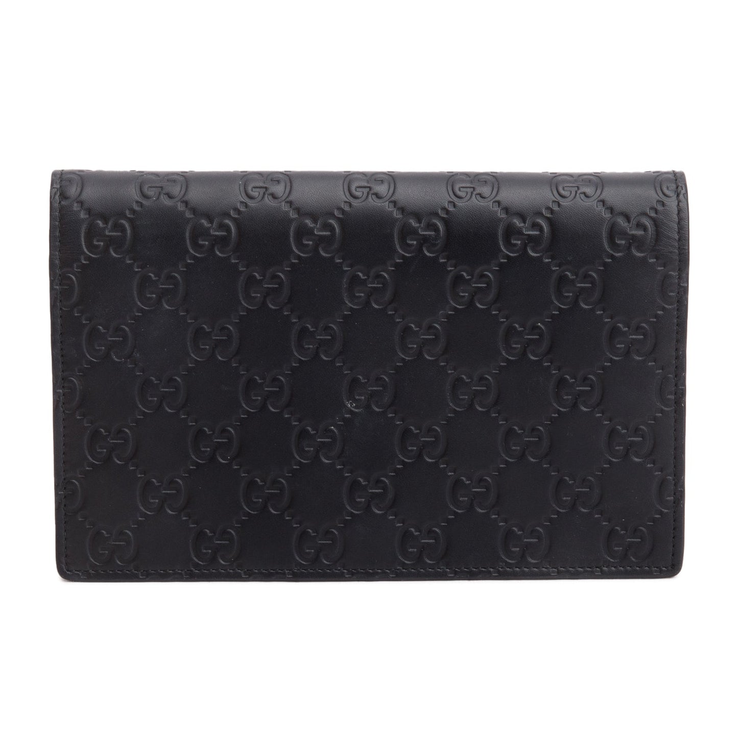 Gucci Black Guccissima Signature Bow Wallet on Chain