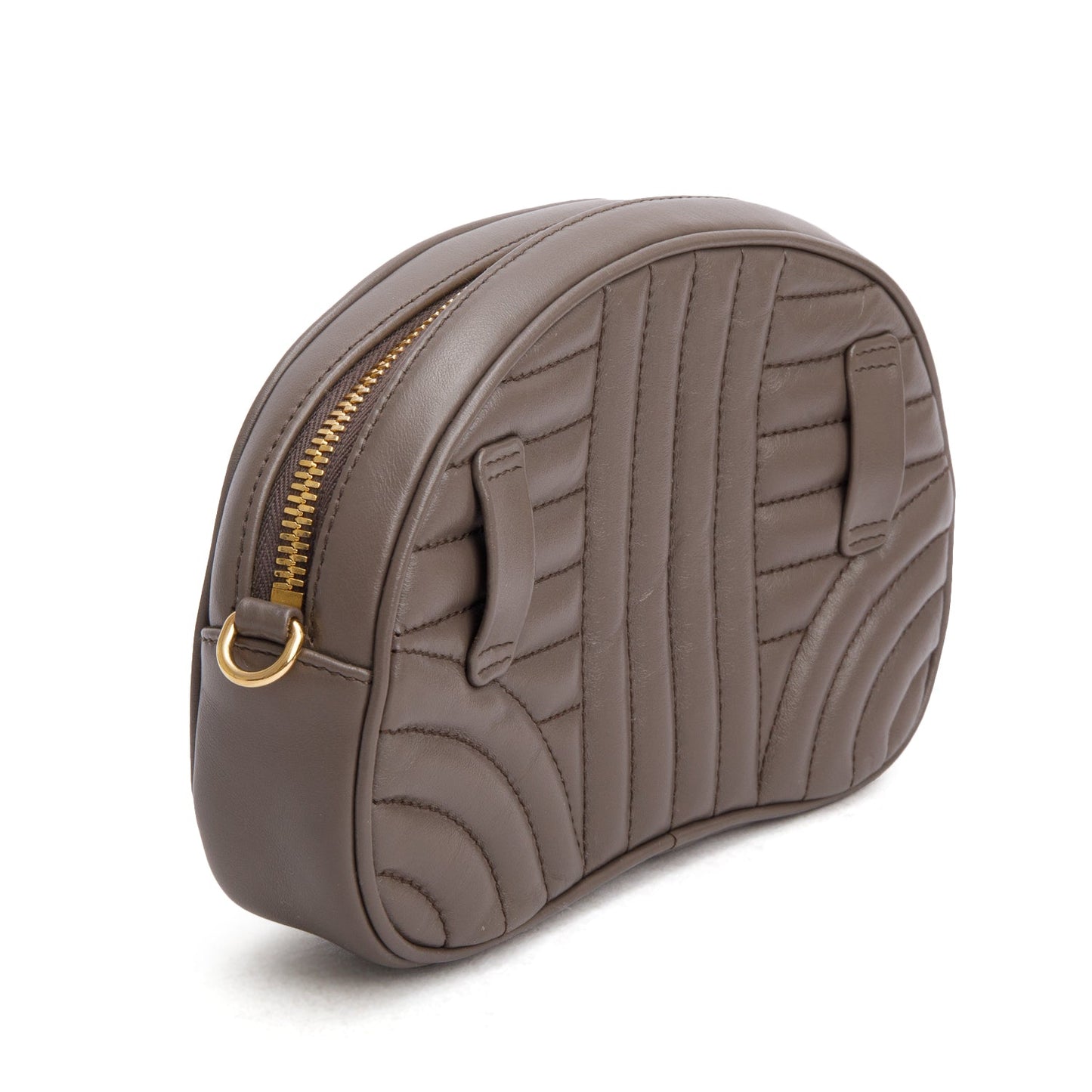 Prada Taupe Qilted Soft Calfskin Diagramme Camera Bag