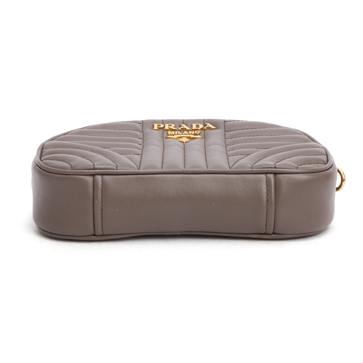 Prada Taupe Qilted Soft Calfskin Diagramme Camera Bag