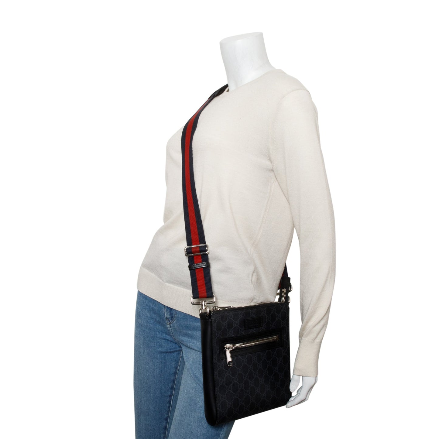 Gucci Black GG Supreme Small Messenger Bag