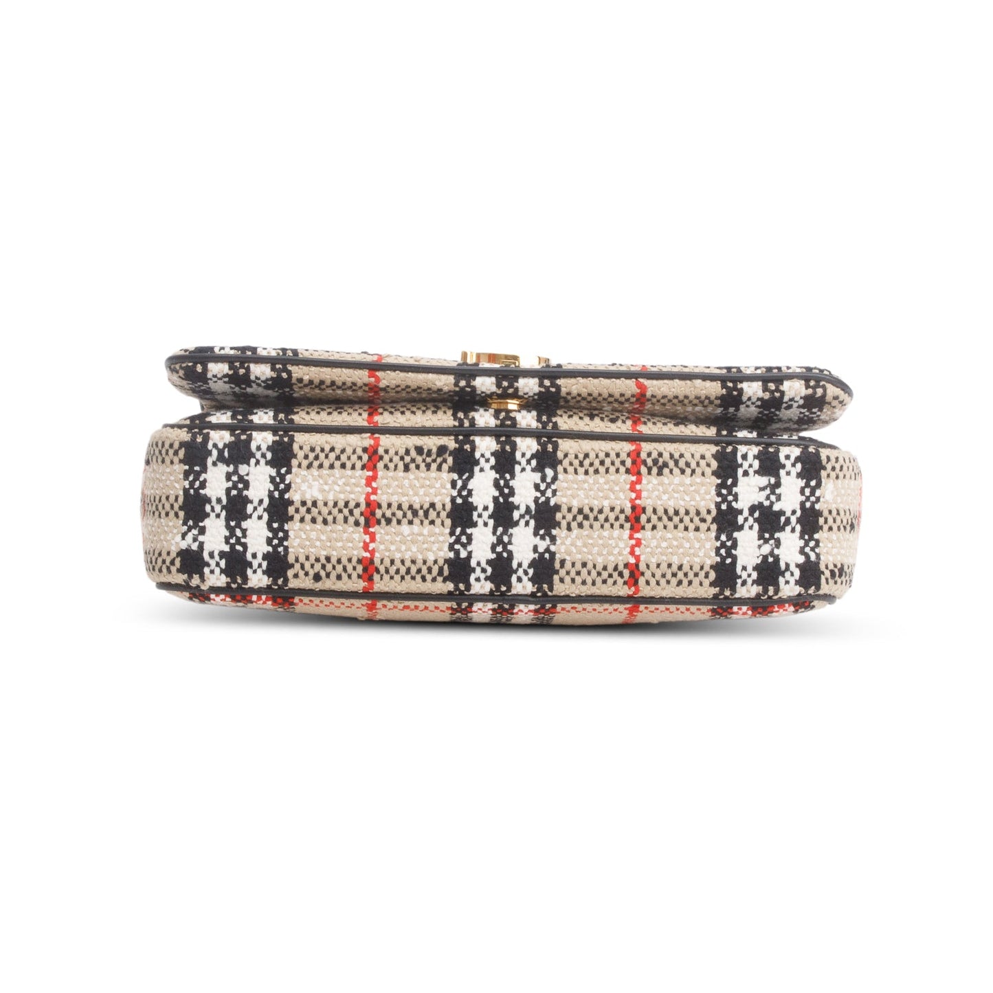 Burberry Beige Check Tweed Small Lola TB Shoulder Bag