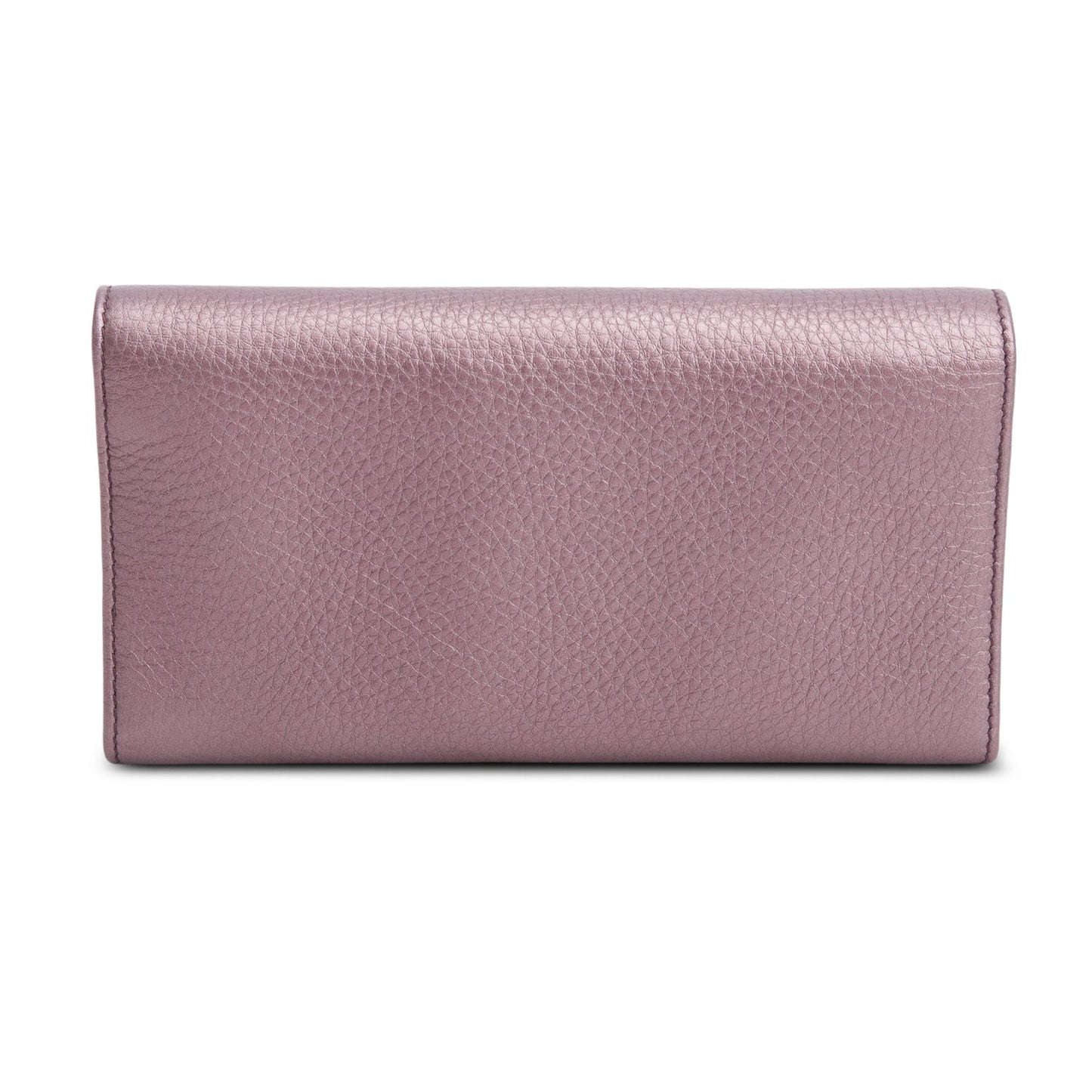 Gucci Metallic Purple Leather Soho Interlocking GG Logo Continental Flap Wallet
