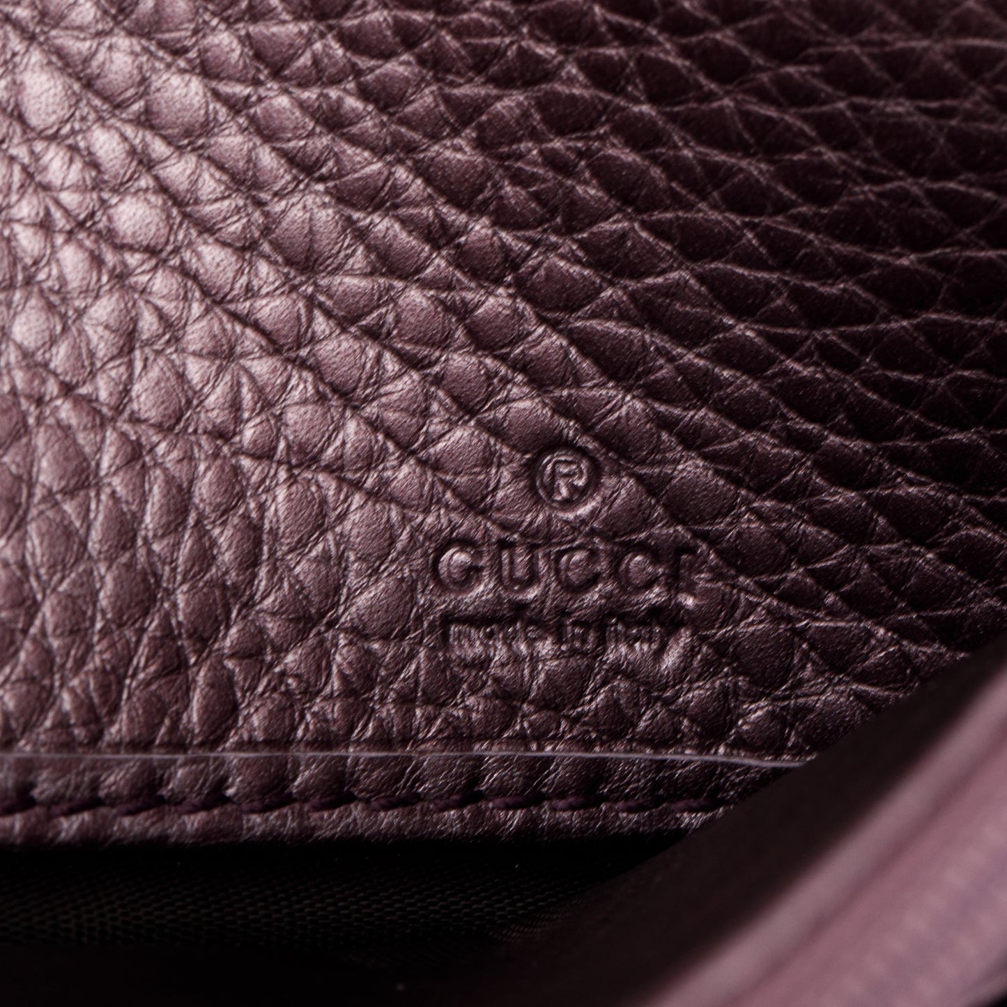 Gucci Metallic Purple Leather Soho Interlocking GG Logo Continental Flap Wallet